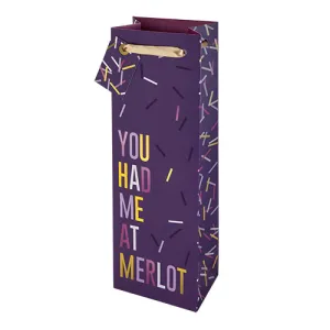 You Had Me at Merlot 750ml Bottle Bag By Cakewalk